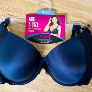 Maidenform Push-up Bra 34C NEW Blue converts to halter